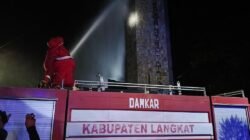 Tim Damkar Langkat Basmi Belasan Sarang Lebah di Tugu T Ami Hamzah